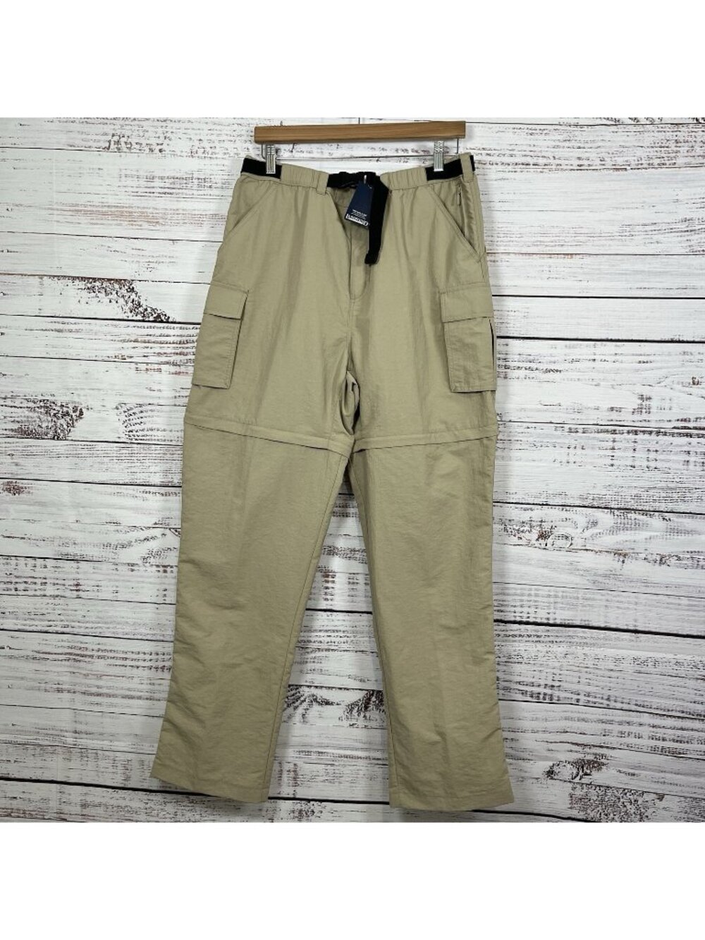 Lands End Tan Zip Off Leg Nylon Hiking Pants